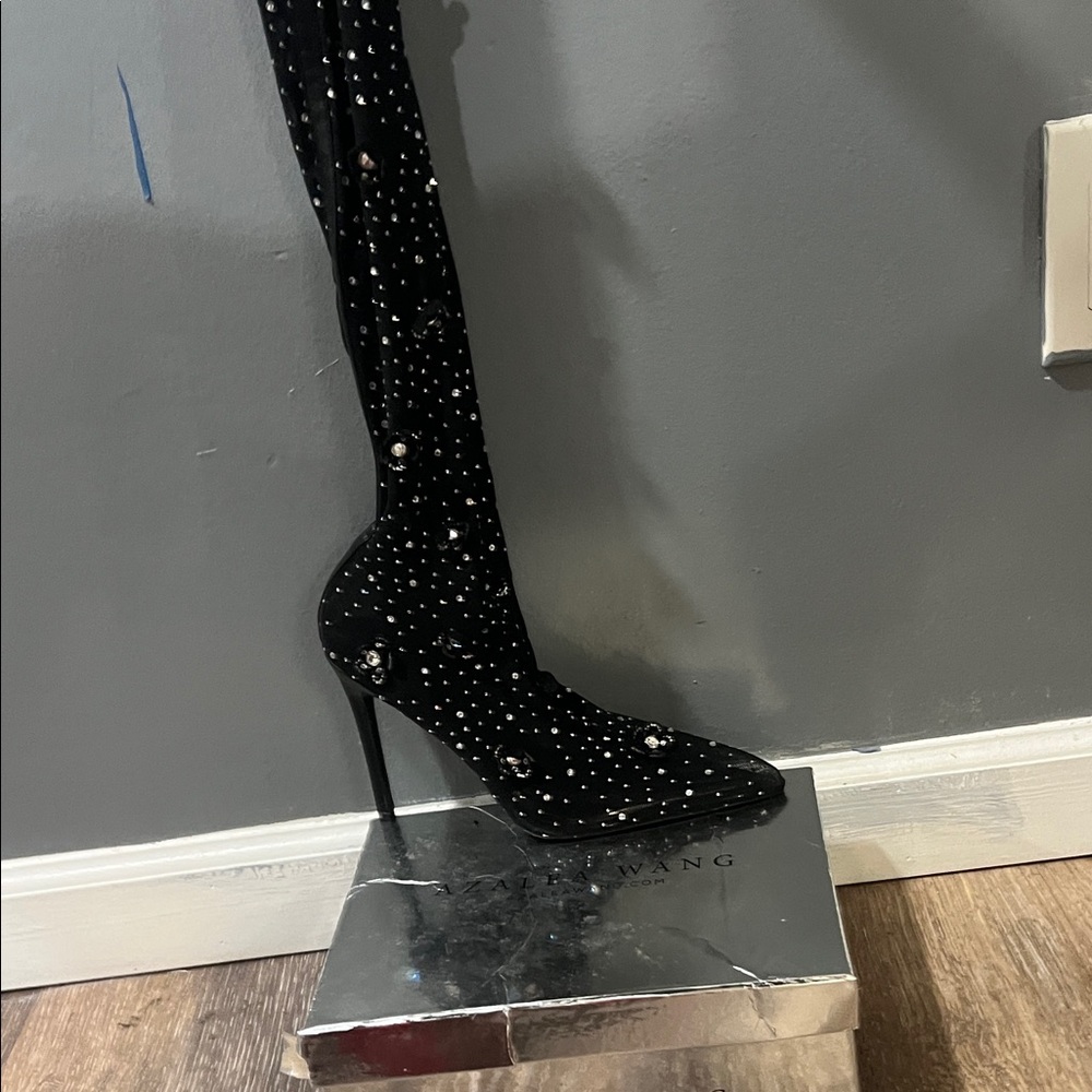 AKIRA AZALEA WANG MARLOWE BLACK EMBELLISHED MESH BOOT